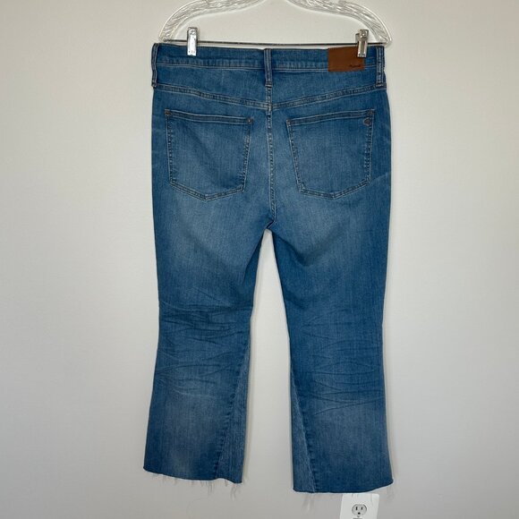 Madewell Women's Jeans Size 31 Cali Demi Bootcut Two Tone Denim Raw Hem - Picture 2 of 5